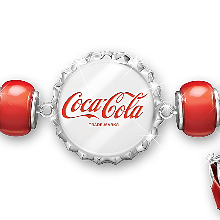 COCA COLA Bracelet Classic Refreshment Bolo Style Charm Bracelet