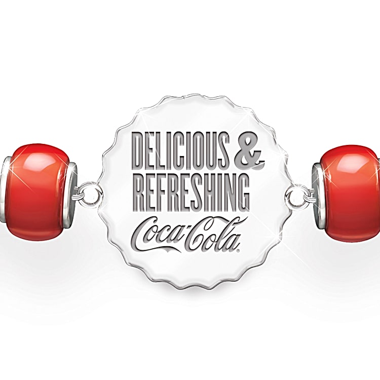 COCA COLA Bracelet Classic Refreshment Bolo Style Charm Bracelet