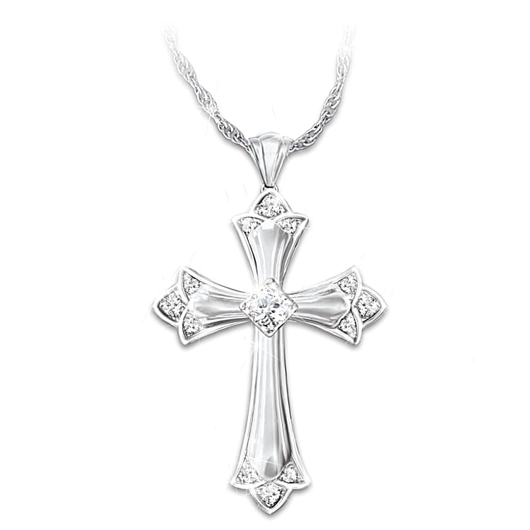 Genuine diamond 2024 cross pendant