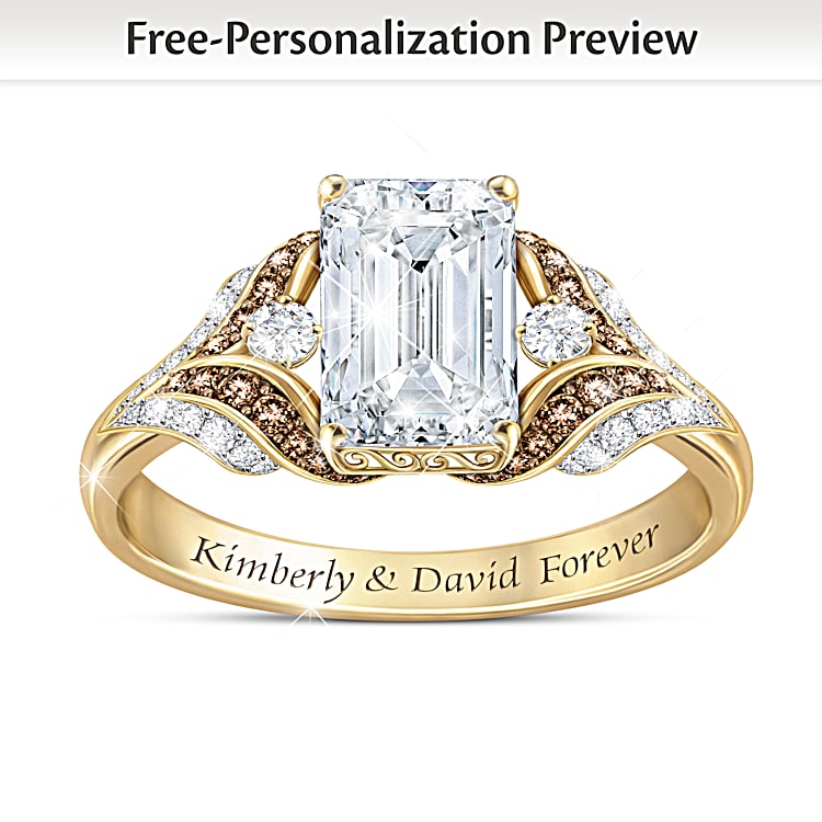 Love Of My Life Mocha Diamond And White Topaz Womens Ring