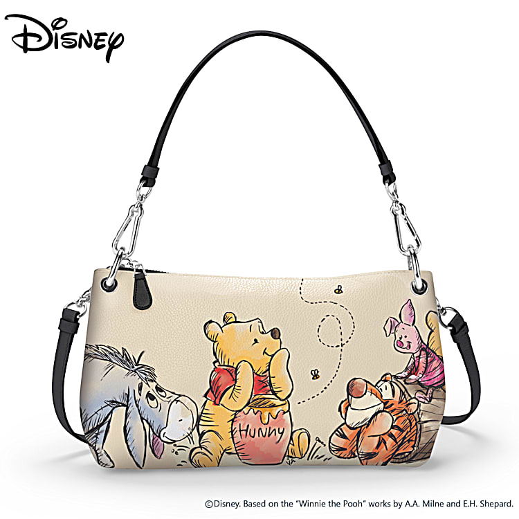 Disney Winnie The Pooh Womens Convertible Handbag That Can Be Worn 3 Ways Features Artwork Based On The Work By E.H. Shepard