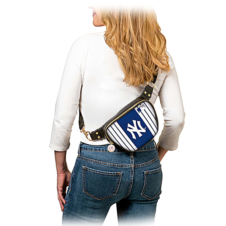 New York Yankees Womens Faux Leather MLB Hands Free Purse