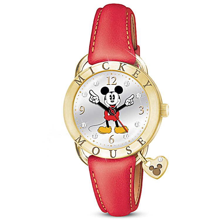 Mickey mouse watch leather band discount