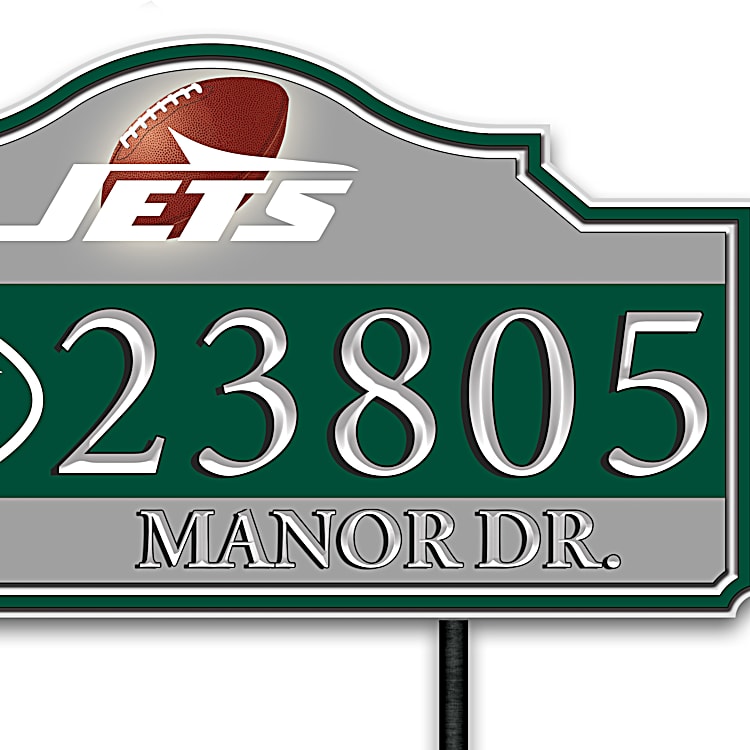 New York Jets Personalized NFL Outdoor Address Sign