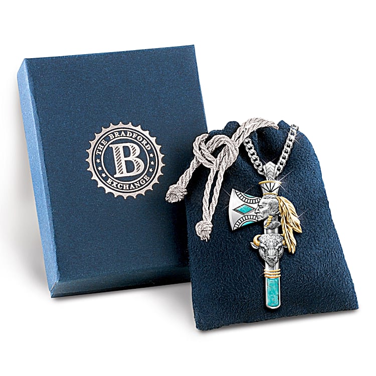 Pride Of The West Mens Sterling Silver Pendant Necklace Featuring