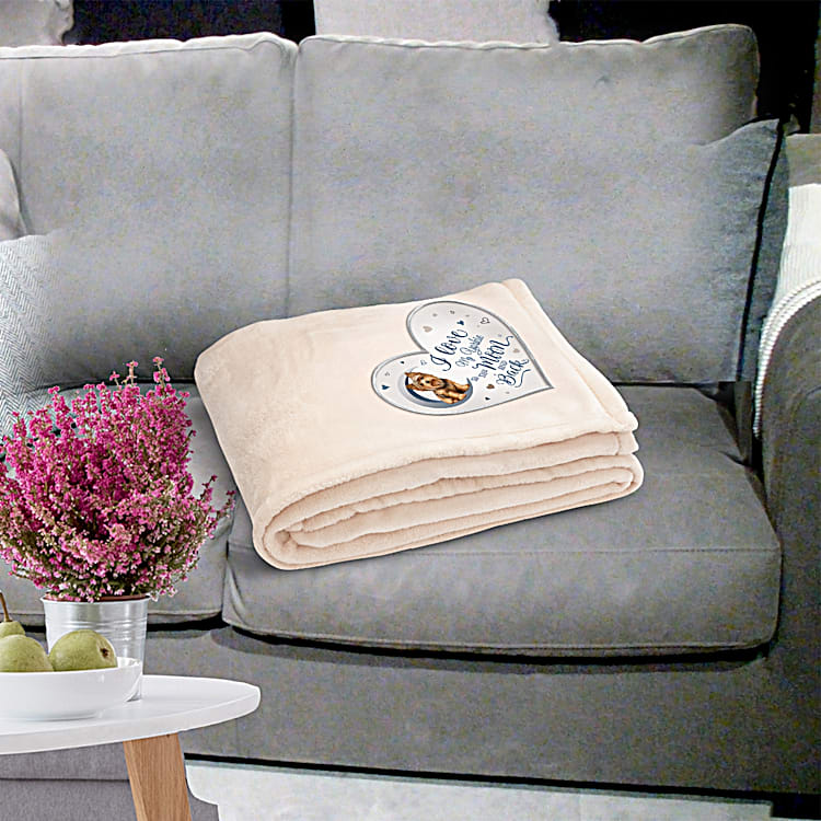 Heartwarming Yorkie Hypoallergenic Plush Blanket With Heart Shaped