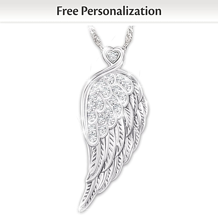 Personalized angel necklace best sale