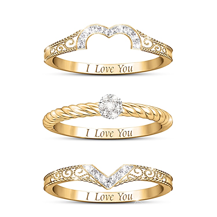 Bradford exchange diamond stacking rings on sale