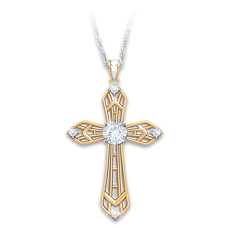 Gold god cross necklace sale