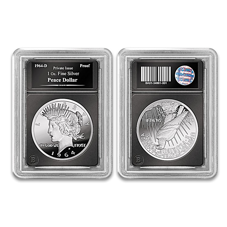 1964 Peace Silver Dollar 1 Oz. 99.9 Proof Coin That Faithfully