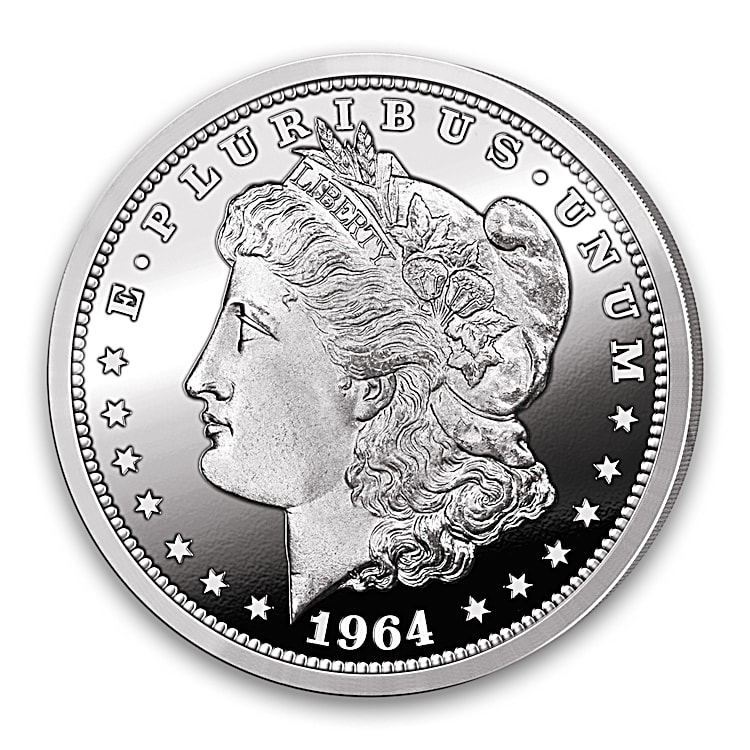 The 1964 Morgan Silver Dollar 1 Oz. 99.9% Silver Proof Coin With George T.  Morgans Lady Liberty On The Obverse And An American Eagle On The Reverse