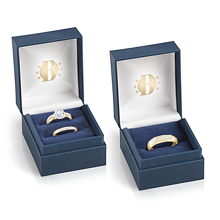 6 Carats Of Sparkle His Hers Personalized Wedding Ring Set