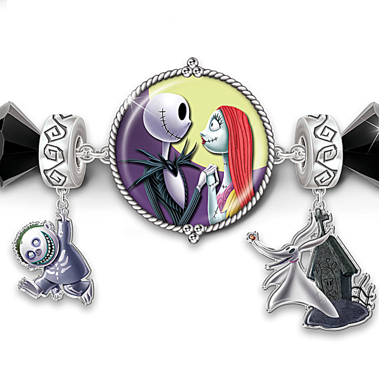 The Bradford Exchange Tim Burton's The Nightmare Before Christmas Moonlight  Table Lamp with Jack, Sally and Zero 