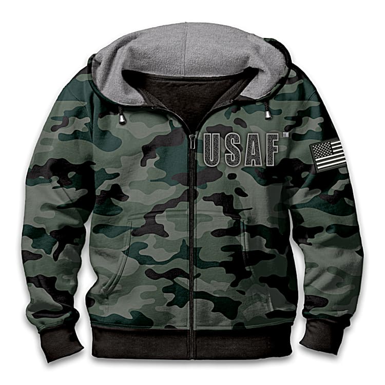 U.S. Air Force Cotton Blend Full Zip Men s Camo Hoodie