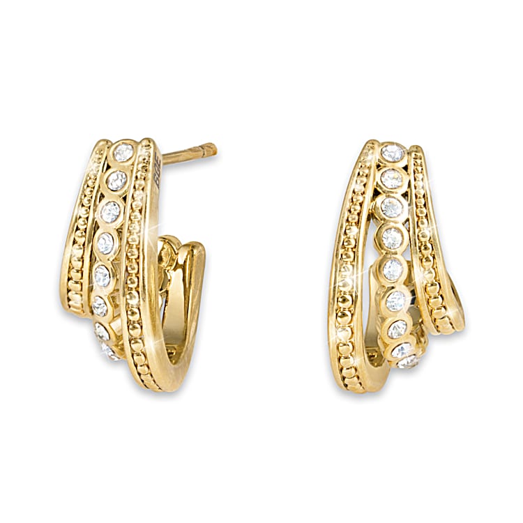 Michelle Obama Inspired 24K Gold Ion Plated Hoop Earrings