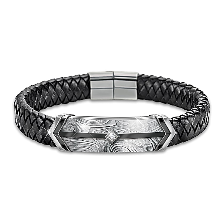 Grandson, Forge Your Own Path Woven Black Leather Bracelet Grandson, Forge Your Own Path Woven Black Leather Bracelet