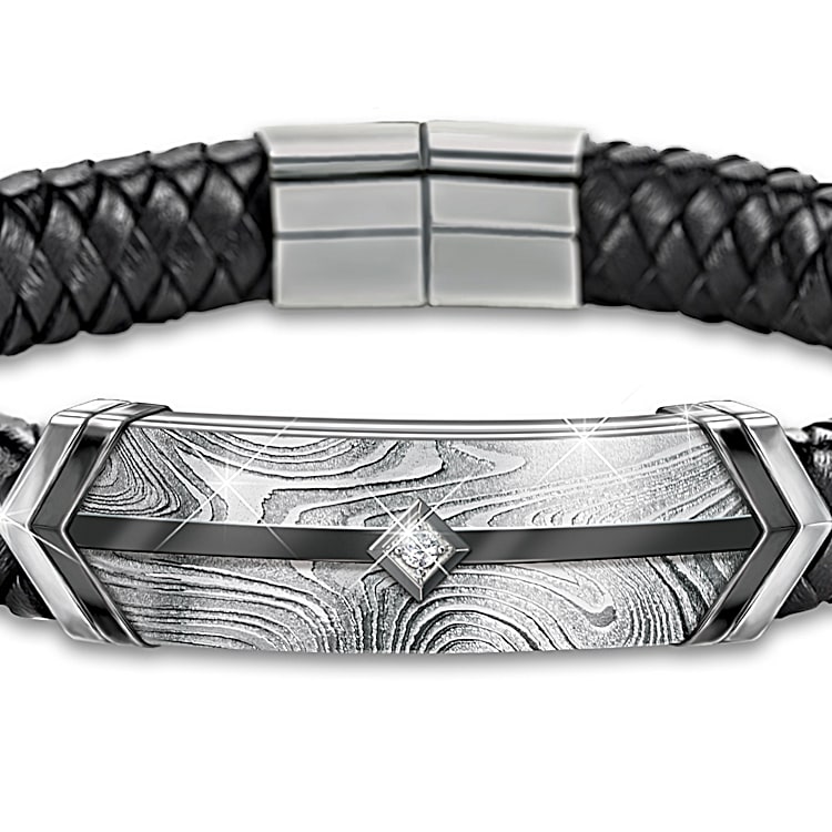Personalized Leather Bracelet for Men (FB-28) - ShopFrommomo