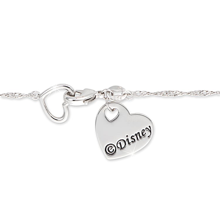 Disney Pearls Of Wisdom Sterling Silver Plated Pendant Necklace