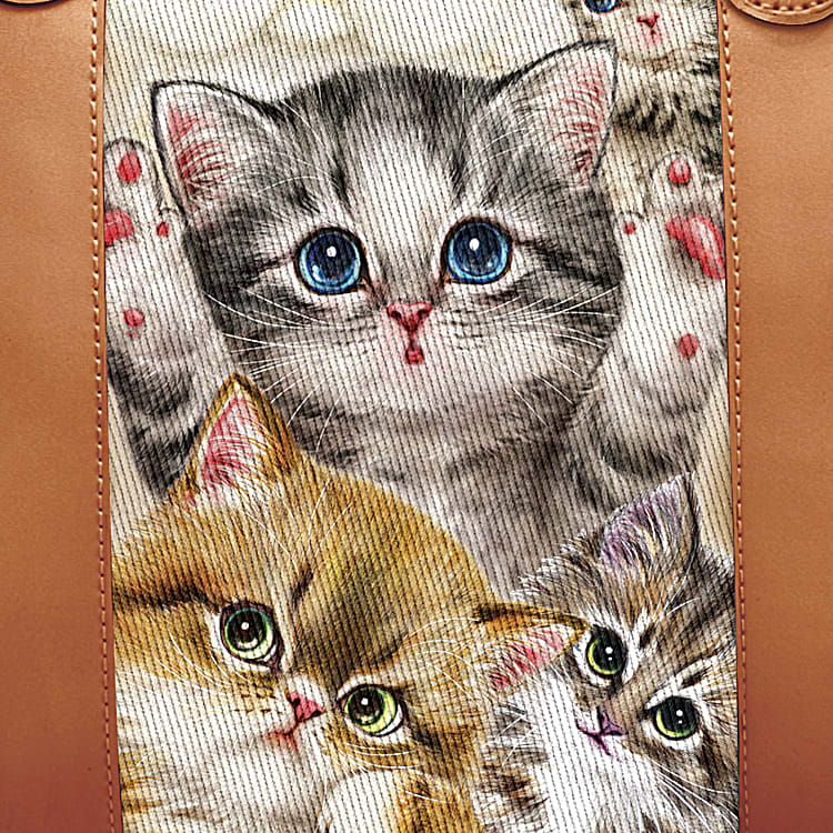 Cats With Purr sonality Womens Poly Twill Cat Themed Shoulder Tote