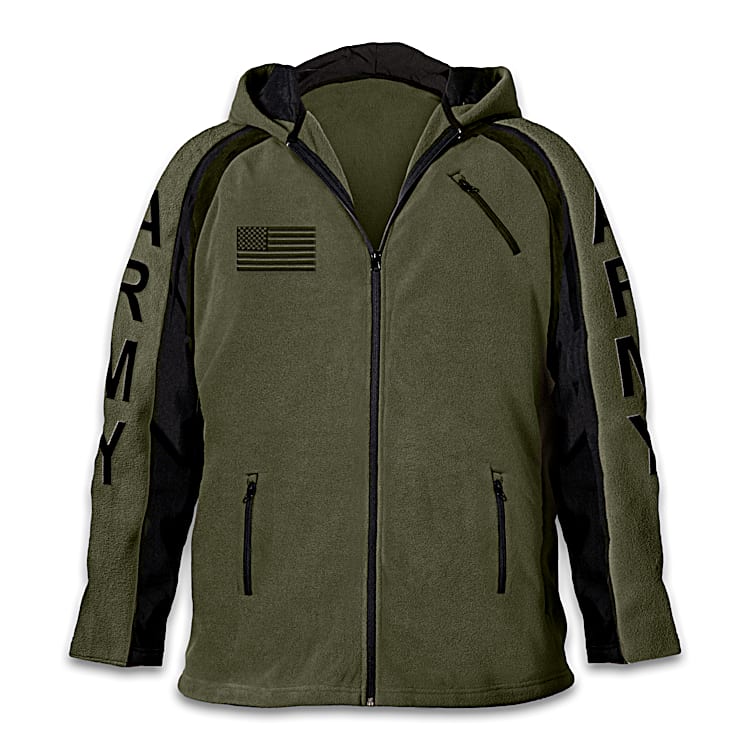 The Bradford Exchange Army Pride Men s Front Zip Hooded Fleece Jacket