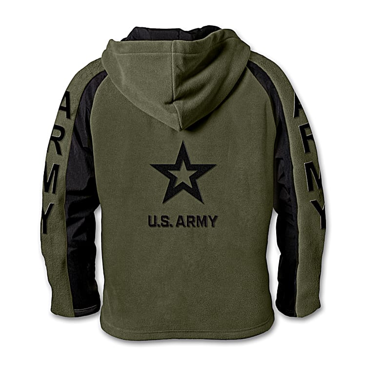 The Bradford Exchange Army Pride Men s Front Zip Hooded Fleece Jacket