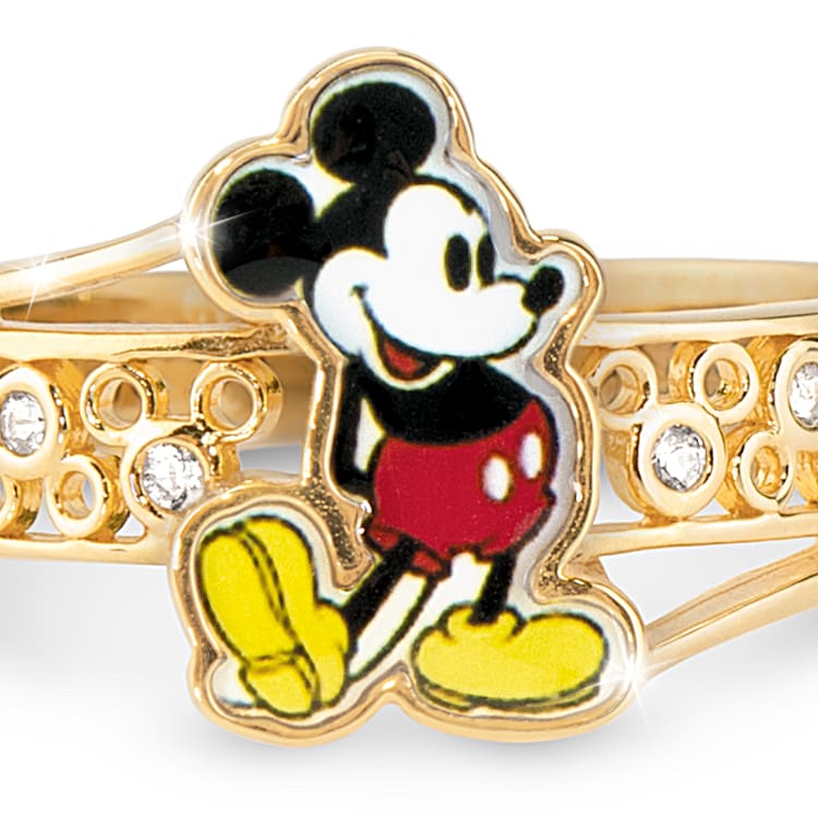 Mickey mouse initial ring on sale