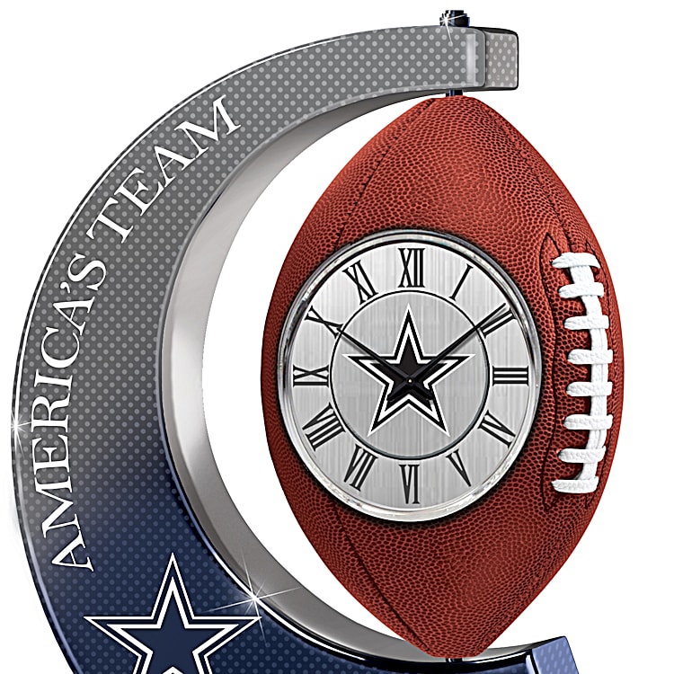 Dallas Cowboys NFL Football-Shaped Rotating Table Clock Adorned With Team  Colors And Logos