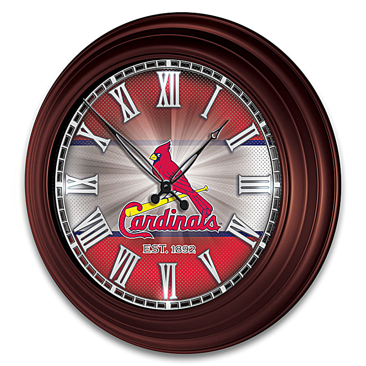 St. Louis Cardinals Imperial Oak Barrel Clock