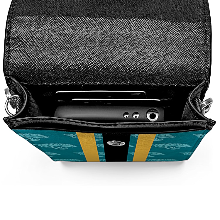 Jacksonville Jaguars NFL Crossbody Cell Phone Handbag Featuring