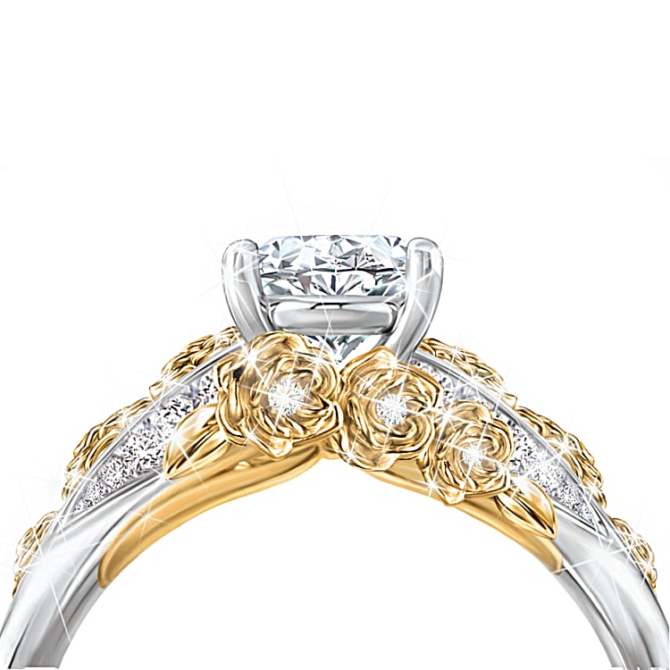 Roses Of Love Sterling Silver Ring Adorned With Detailed