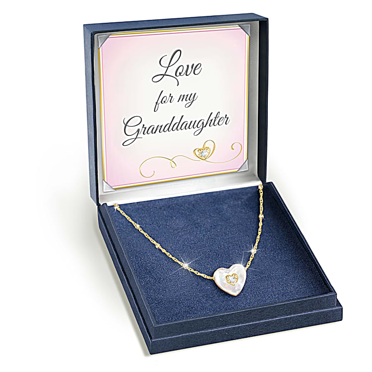 Pearl Of Love For My Granddaughter Diamond Necklace