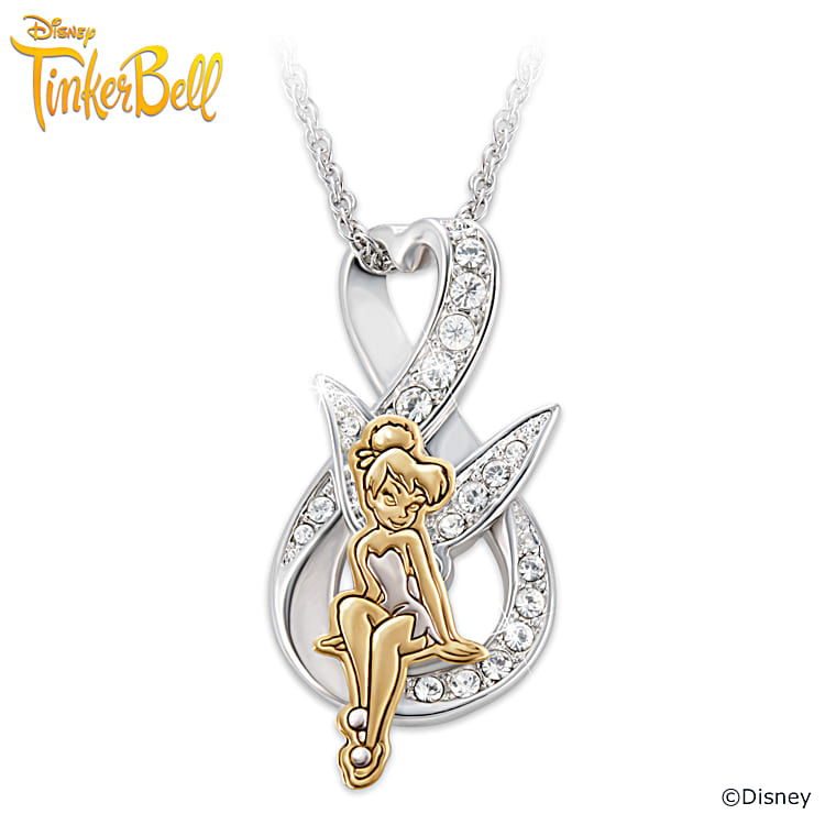 Disney Forever Womens Sterling Silver Plated Tinker Bell Pendant