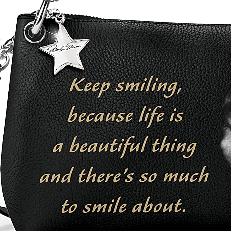 Marilyn Monroe Convertible Handbag That Can Be Worn 3 Ways Featuring An  Iconic Photo Of Marilyn & Quote From Her With Star-Shaped Charm