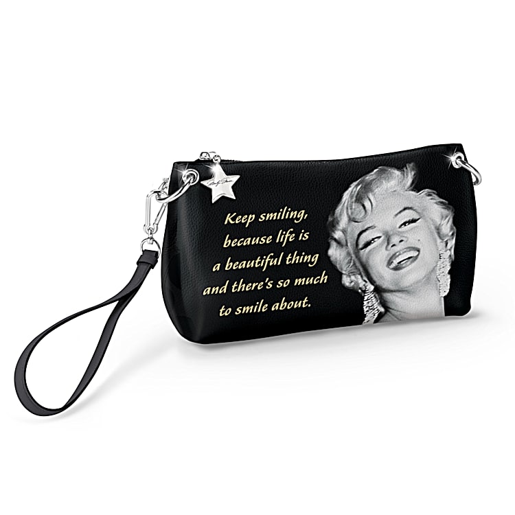 Marilyn Monroe Black Purse Handbag Crossbody Clutch with Gold Chain Bag New