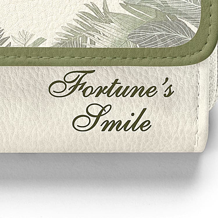 Fortunes Smile Womens Faux Leather Wallet Featuring Elephant