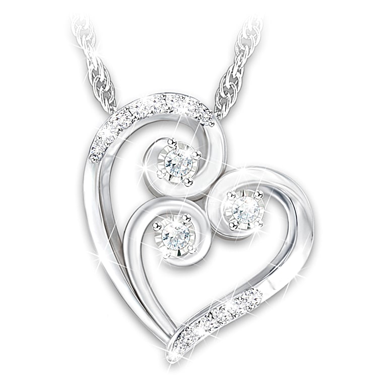 Heart shaped pendant necklace on sale