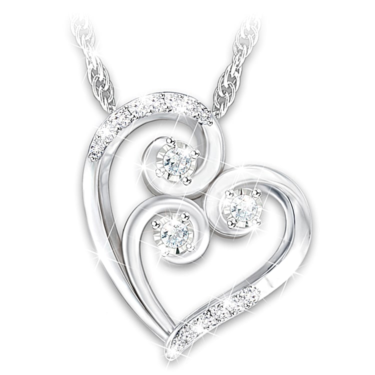 Legacy Of Love Topaz And Diamond Pendant Necklace