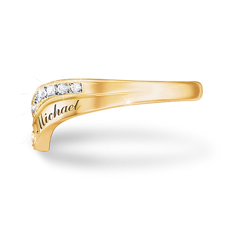 【Grace Personalized】RHODYリング Custom Zelda Ring with Sidestones or Engraving - 7x3mm