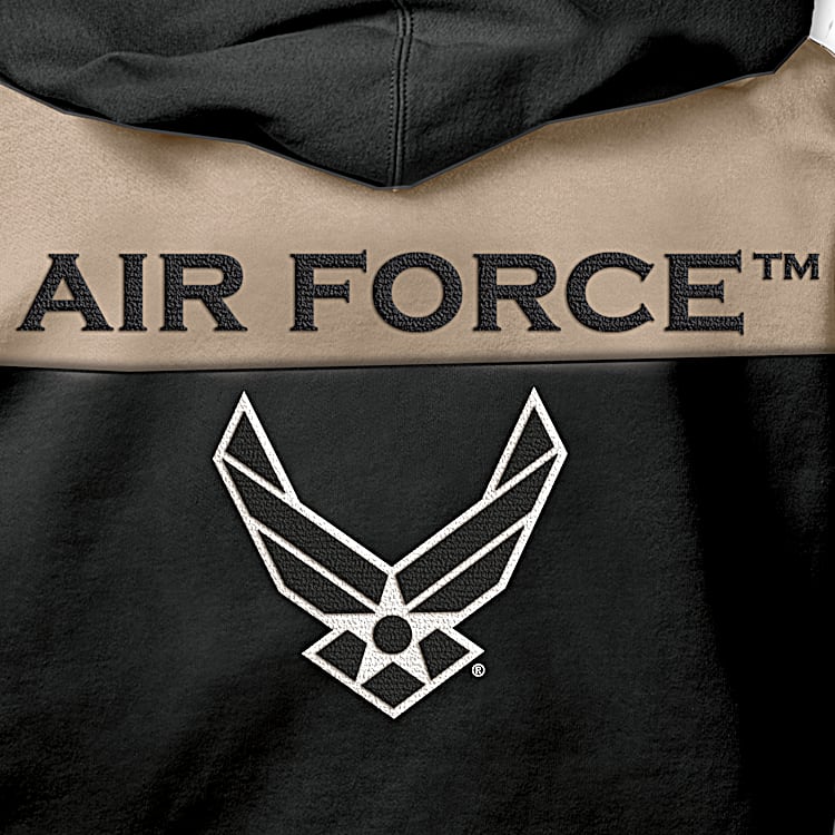 U.S. Air Force Honor Two-Toned Black & Tan Full-Zip Hoodie