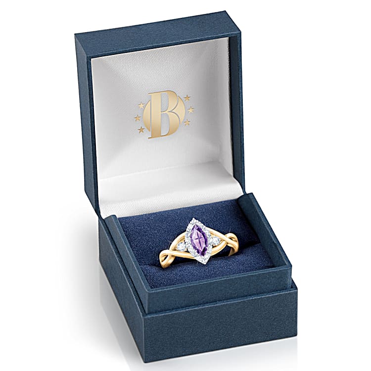 Always With You 18K Gold-Plated Ring With A Marquise-Shaped Always With You 18K Gold-Plated Ring With A Marquise-Shaped