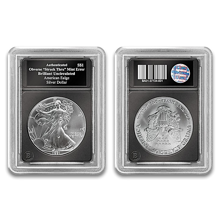 The Struck Thru Obverse Error 99.9% Silver Eagle Coin