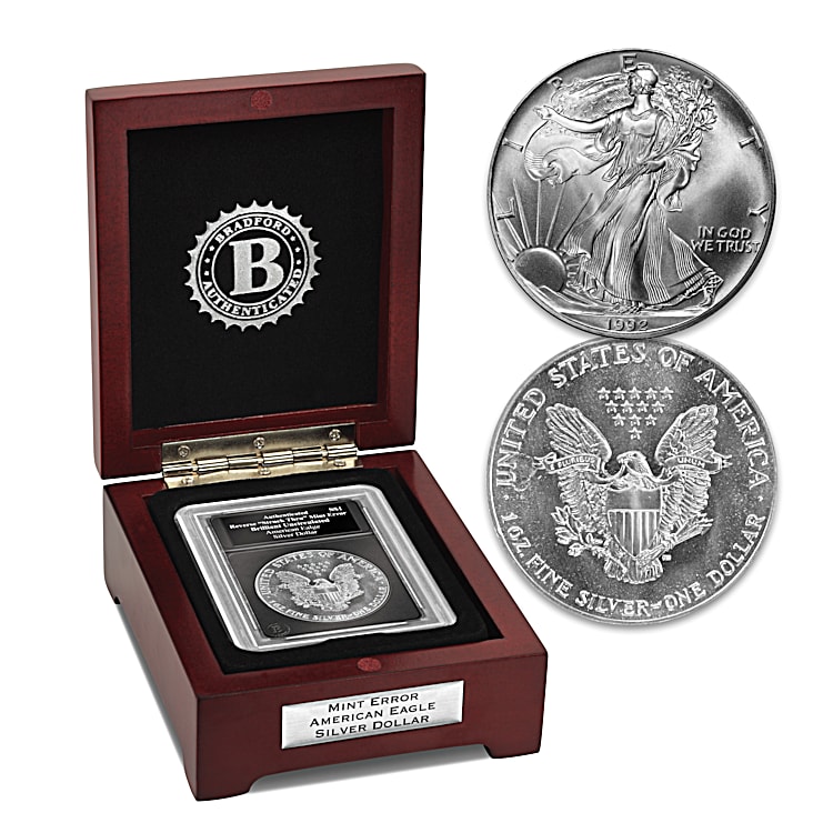 The Legal Tender 1 Troy Ounce Of 99.9% Silver Eagle Coin Featuring A Rare  Struck Thru
