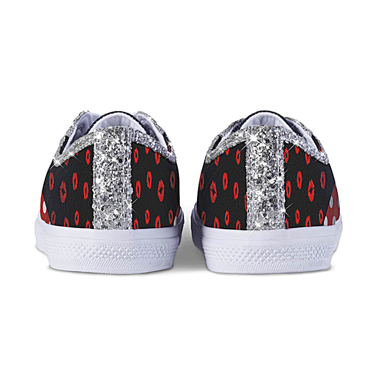 Betty Boop Sneakers With Ever Sparkle Glitter Trim Womens Shoes