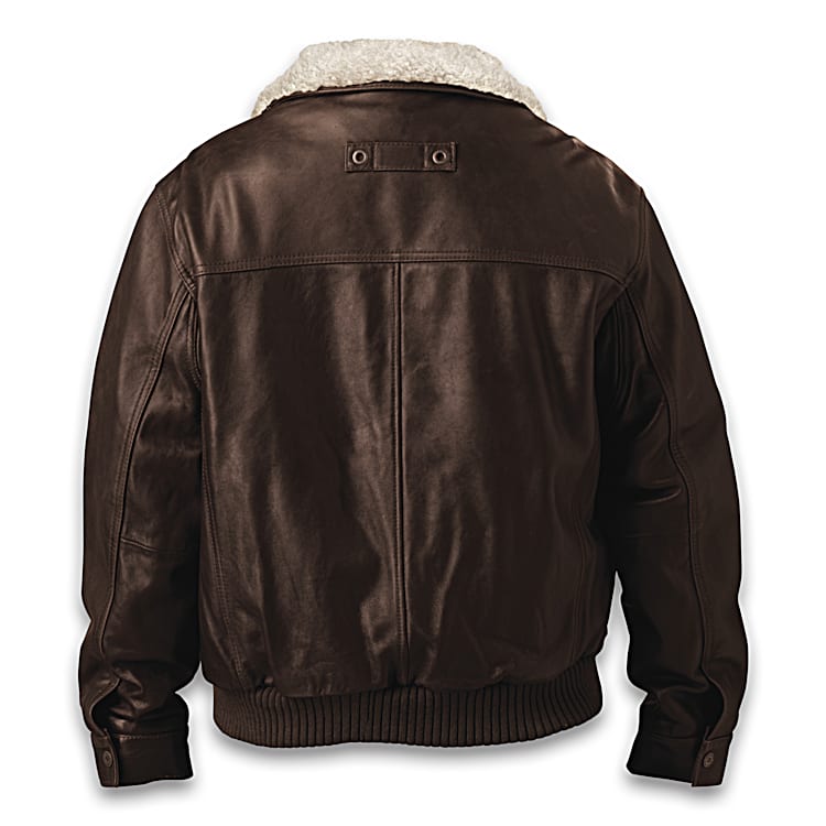 Men's Leather Aviator Jacket – Monogrammed Bomber Jacket