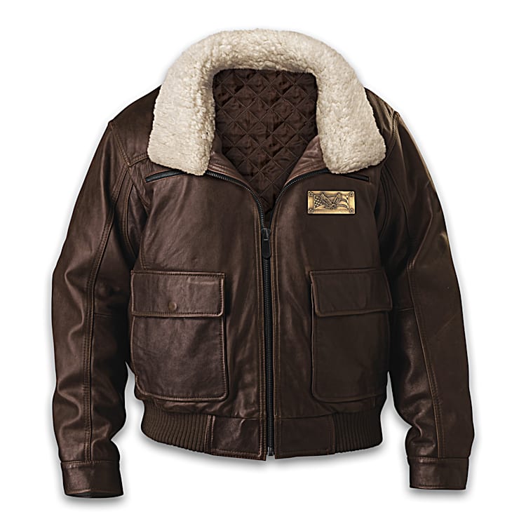 Mens leather bomber jacket with fur 2025