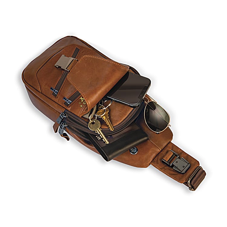 Mens leather concealed 2025 carry bag