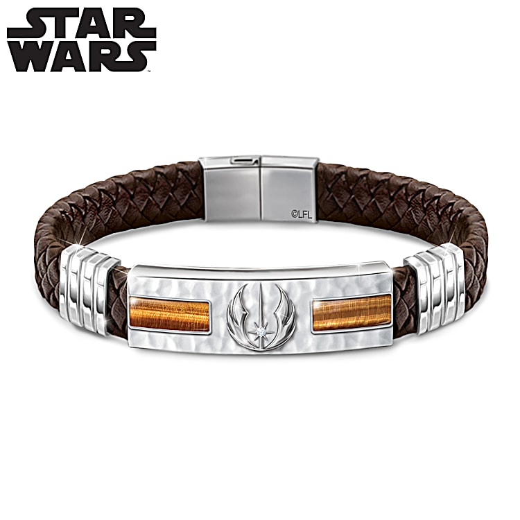 Stainless steel leather bracelet sales