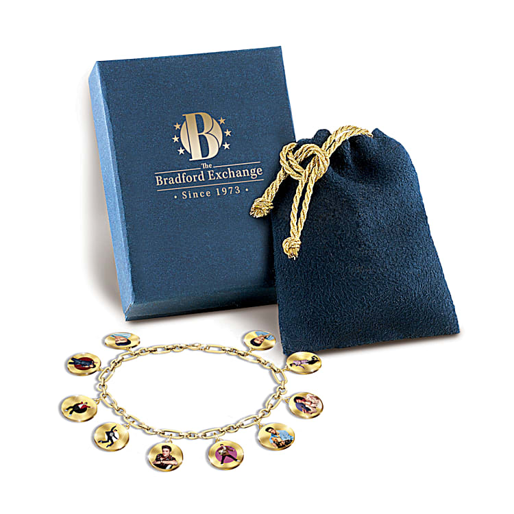 Bradford exchange elvis charm bracelet discount