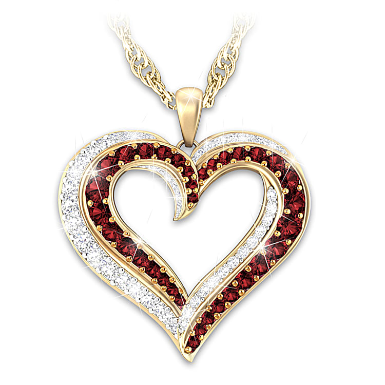 Perfect Together Womens Romantic 18K Gold Plated Pendant Necklace