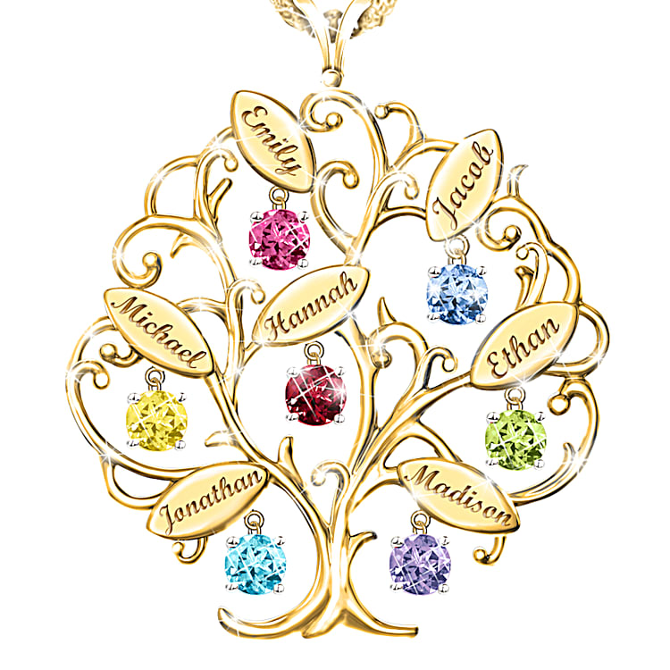 Family tree necklace personalised discount